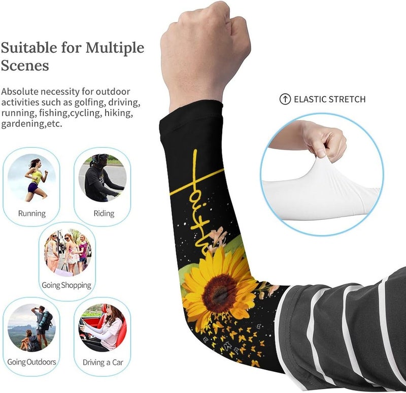 QiErDesign Marble Sports Compression Arm Sleeves for Men & Women - Youth Arm Sleeve Baseball Volleyball Sleeves & Basketball Sleeve - Image 2